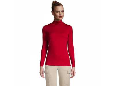 Lands' End Women Supima Cotton Long Sleeve Turtleneck