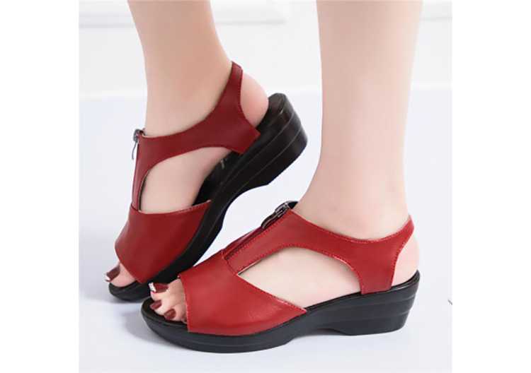 Women Summer Sandals Woman Wedges Shoes Female Fashion Platform Zip Women's Comfortable Open Toe Ladies Beach Footwear
