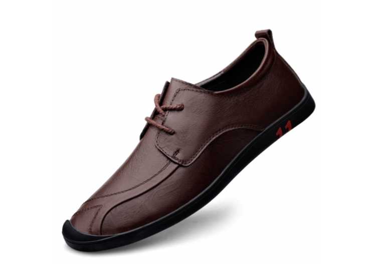 Genuine Leather Large Size 37 46 Men's Casual Shoes Trendy Lace Up Men's Loafers Shoes Outdoor Soft Sole Men's Driving Shoes