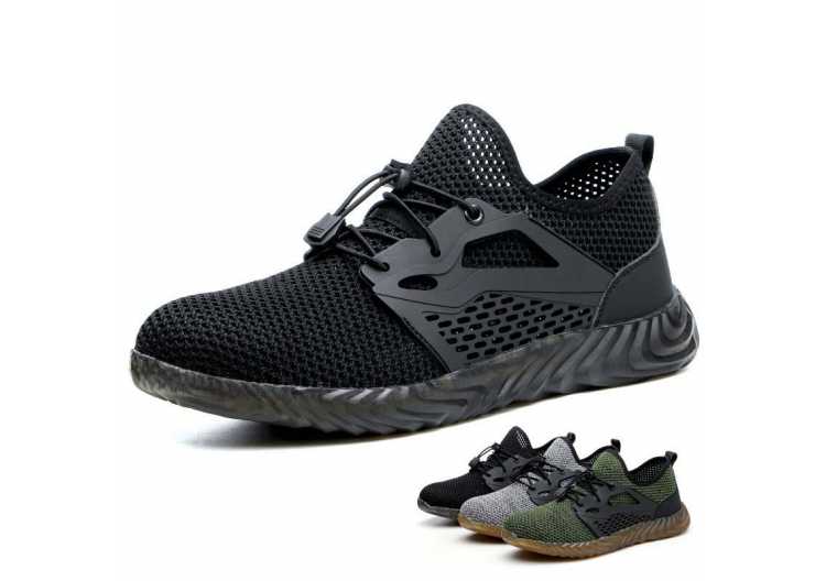Work Safety Shoes For Men Mesh Winter Comfortable Boots Working Steel Toe Anti Smashing Construction Casual Safety Work Sneakers
