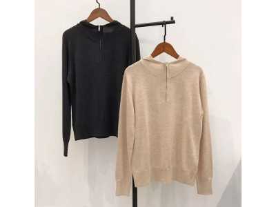 2021 Autumn Winter Women Knit Hooded Sweater Half Zippper Ladies Long Sleeve Loose Knitwear Pullover Top Jumper