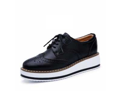 2021 Spring Autumn Flat Oxford Shoes For Women Platform Shoes Woman Brogue Patent Leather Flats Lace Up Women Shoes Female