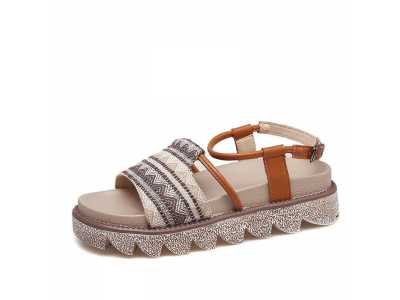 Summer New Ladies Flat Bottom Non slip Soft Bottom Women Roman Shoes Muffin Thick Bottom Ladies Sandals Fashion Casual