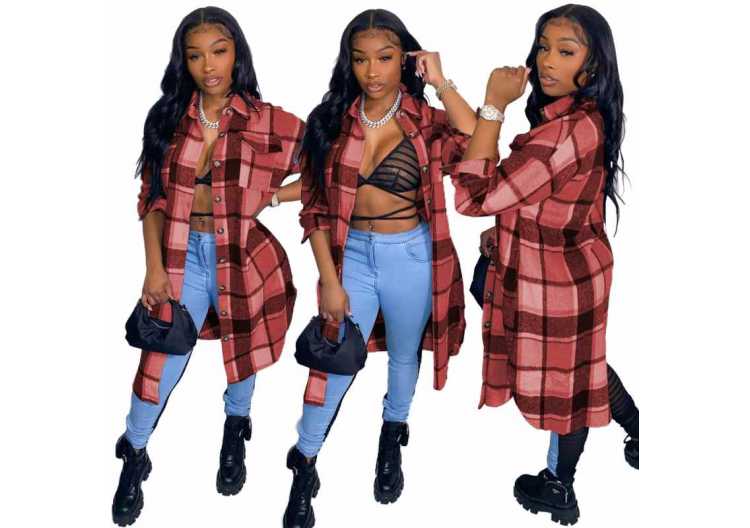 Casual Women Jacket Coat Print Full Sleeve Streetwear High Street Winter Long Coat Clothes For Women Outfit