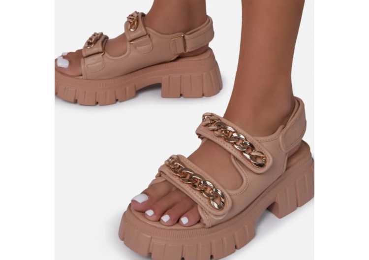 2021 Women Summer Sandals Multicolor Chain Open Toe Platform Shoes Wedge Hook Gladiator Sandal Velcro Zapatos Sandalias De Mujer