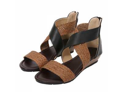 New bohemian style braided belt wedge heel women's sandals retro roman shoes summer fighter sandals T9116 1