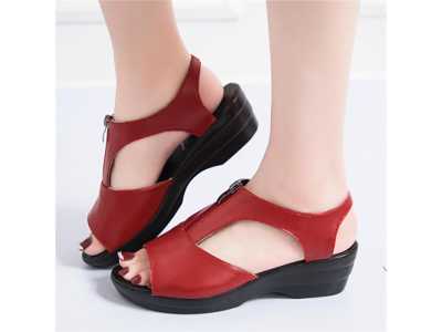 Women Summer Sandals Woman Wedges Shoes Female Fashion Platform Zip Women's Comfortable Open Toe Ladies Beach Footwear