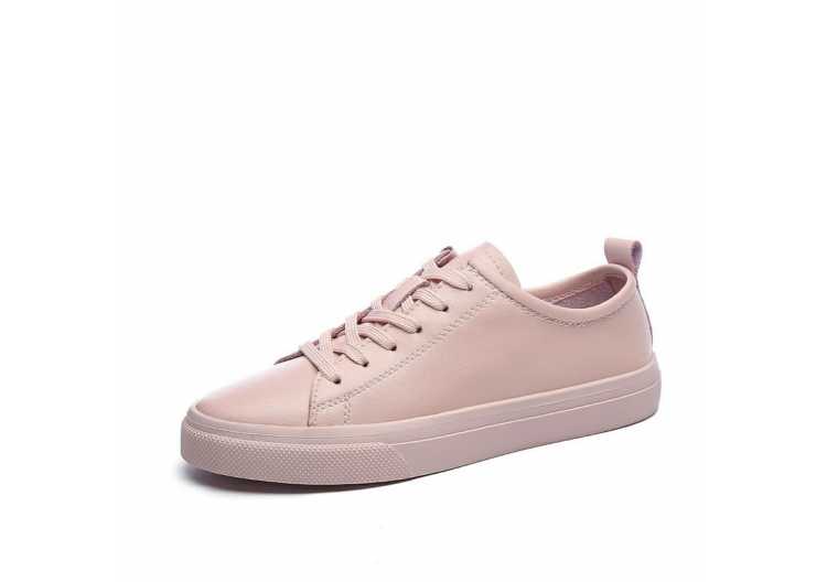 Women Sneakers Flat Platform shoes white Casual Genuine Leather Soft bottom shoes student