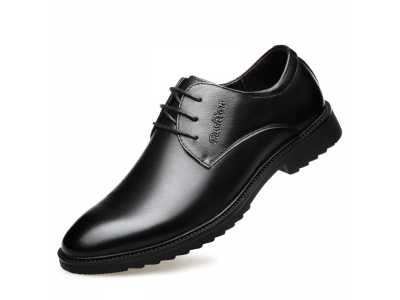 2021 New Autumn Men's Quality Genuine Leather Shoes Size 38 44 Black Soft Business Man Top Office Leather Shoes