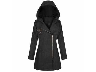 Plus Size Women Cotton Horn Button Slim Casual Coat Winter 2021 New Parkas Long Sleeve Warm Jacket Patchwork Hood Pocket Coat