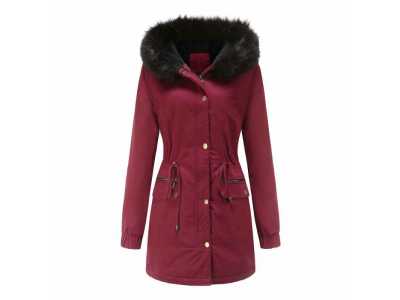 Winter Jacket Women 2021 Plus Size 3XL Thick Warm Hooded Parka Mujer Casual Slim Black Pink Cotton Padded Coat