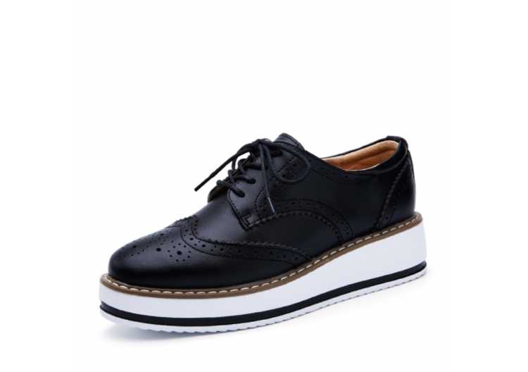 2021 Spring Autumn Flat Oxford Shoes For Women Platform Shoes Woman Brogue Patent Leather Flats Lace Up Women Shoes Female