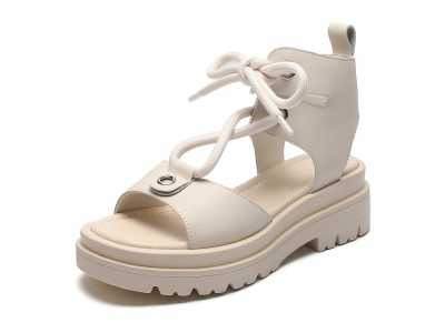 Platform Sandals Women 2021 Summer New Thick soled Cross Straps Roman Sandals Women All match Beach Shoes Girls